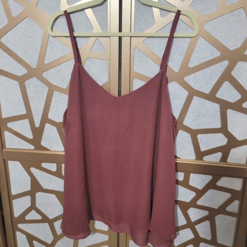 NWOT TORRID Chalis Camisole Chiffon Dusty Rose Mauve